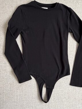 Madewell Black Long Sleeve Bodysuit Size Large